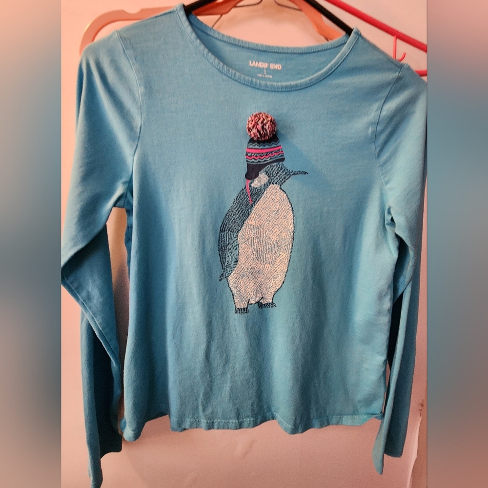 Lands End Long Sleeve Penquin Shirt